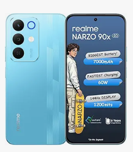 realme NARZO 90x 5G (Flash Blue 2026, 6GB+128GB) | 7000mAh + 60W Biggest Battery &amp; Fastest Charging